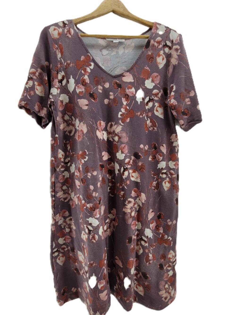 J Jill Shirt Dress Womens M Floral Shift Pockets Pure Jill Affinity French Terry - Picture 2 of 9